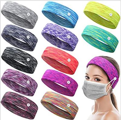 China Multicolored Face Mask Button Headband Non Slip Nurse Headbands Sports Elastic Band For Hearing Protection Support for sale