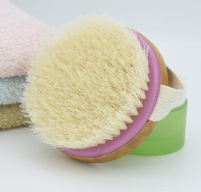 China EXFOLIATE wooden bamboo dry brush, gentle exfoliating scrubber for skin care and beauty, poop cleansing for sale