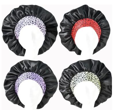 China New design image sale extra large satin sleep bonnet band silky hair hood wide warm elastic sleep hair hood for sleep for sale