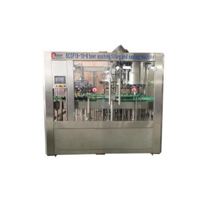 China High efficiency and precision beverage glass beer filling instrument for three in one production line for sale