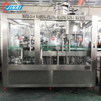 China 4000BPH Beverage Glass Bottle Ring Pull Lid Automatic Beer Bottling Machine For Beer Line for sale