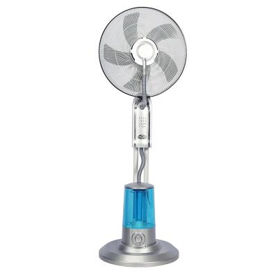 China Most Popular Low Noise Water Mist Fan Ultrasonic Stand Fan Atomizer Fan With Best Light Price for sale