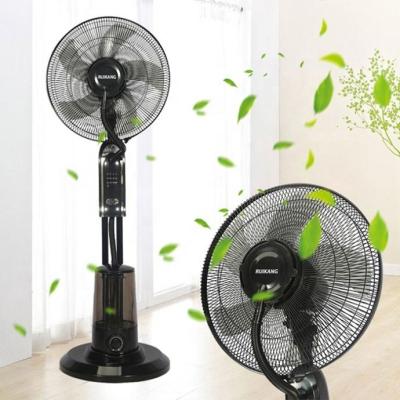 China Hotel 16 Inch Mode Wind Noise 5 Water Jet Humidifier Quiet Aluminum Metal Blades Electric Mist Fan for sale