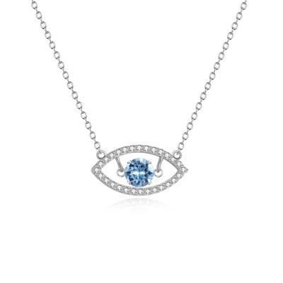 China advance & nickel & Chrome Free Luxury Fashionable 925 Sterling Silver Cubic Zirconia Evil Eye Pendant Necklace For Women for sale