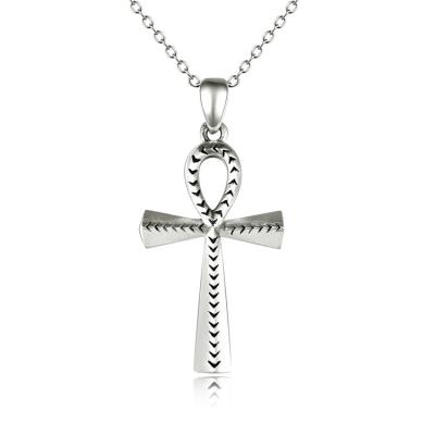 China Nickel Free and Lead Free Fashion Minimalist Jewelry 925 Sterling Silver Ankh Cross Necklace for Women Men for sale