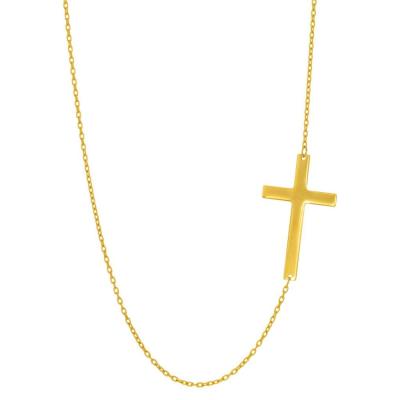 China FASHIONABLE Christian Cross Necklace For Women 925 Sterling Silver Oval Cable Link Chain for sale