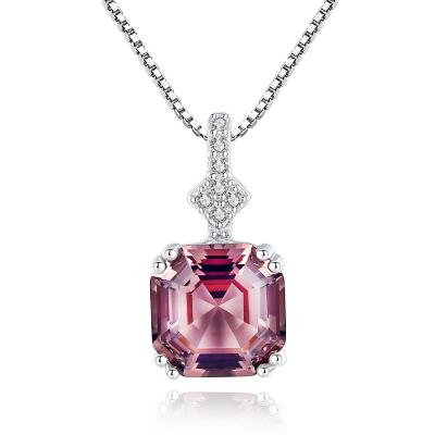 China Nickel Free and Lead Free Fashion Design Women's 925 Sterling Silver Jewelry Morganite Crystal Trendy Necklace for sale