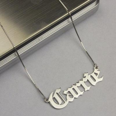 China lead free & Nickel Plated Jewelry 925 Sterling Silver Custom Name Plate Free Hot Selling Personalized Necklace for sale