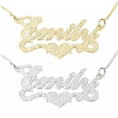 China lead free & Nickel Free Custom Jewelry 925 High Quality Personalized Silver Nameplate Pendant Necklace for sale