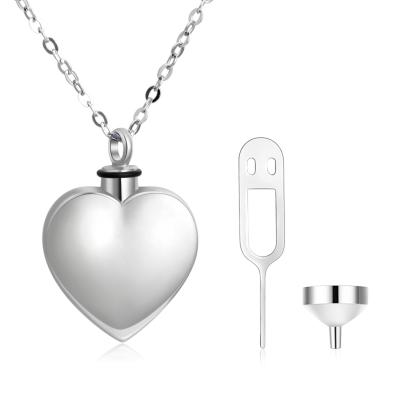 China Hot Selling TRENDY 925 Sterling Silver Ashes Keepsake Urn Necklace Heart Cremation Ashes Jewelry for sale