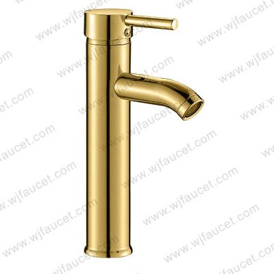 China Hot And Cold Brushed Black Bathroom Faucets 304 Stainless Steel Metered Faucet Gold Basin Sink Faucet for sale