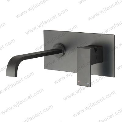 China Faucets Grifo De Lavabo Empotrado Monomando Negro Cuadrado Stainless Steel Bathroom Sink Faucet Metered Wall Mounted Waterfall Faucet for sale