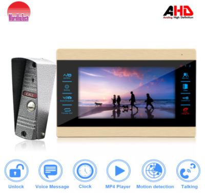 China Morningtech 7 inch gold Video intercom System intelligent  video door bell metal case for sale