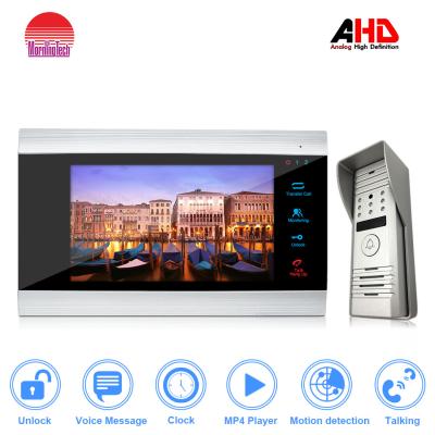 China Morningtech Gold color 10.1inch touch button AHD video door phone intercom system for home for sale