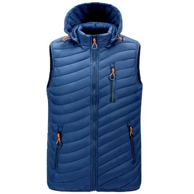 China Warm men's cotton vest autumn and winter down coat cotton down vest popular windproof jacket men's down vest for sale