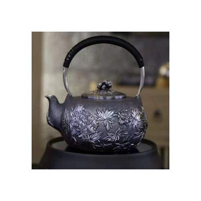 China Viable Ceremonial Chinese Crafts Handmade Tea Custom Silver-made National Color Tianxiang Kettle for sale