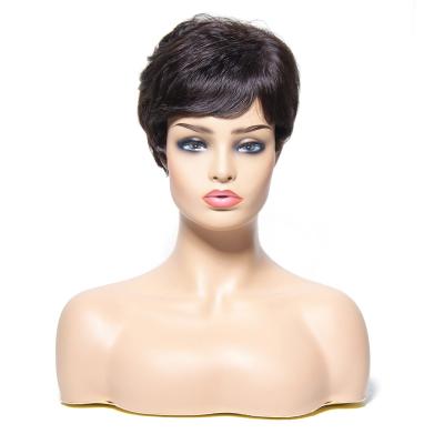 China Body Wave Wholesale Short Human Hair Wigs Pixie Cut Straight Brazilian Hair Wigs For Black Women Machine Made Cheap Glueless Wigs for sale