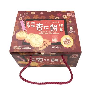 China Recyclable Custom Packaging Gift Box Chocolate Cookie Candy Cookie Cake Sweet Food Package Box With Handle for sale