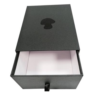 China Recyclable Custom Luxury Gift Box Shaped Cardboard Paper Box Drawer Box Black Spot UV Printing for sale