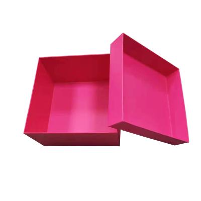 China Rose Red Color Cardboard Box Luxury Custom Recyclable for Clothes, Summer Hat, Birthday Surprise Gift Packaging Gift Announcement Box for sale