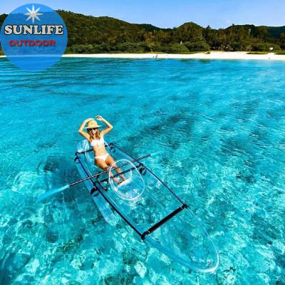 China Warter Of Canoes Sports Sun Life Double Seats Kayak Durable Transparent Glass And Crystal CE Certificate for sale