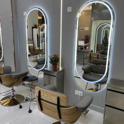 China High Quality Modern Beauty Center Women Hair Salon Equipment Barber Furniture Makeup Styling Led Salon Mirror Station Glass, 1 Set Glass for sale