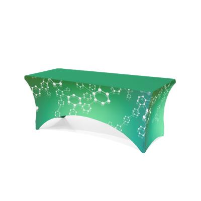 China Fitted Advertising Market Table Covers Desk Cover Order Printed Advertising Stretch Logo Sublimation for sale