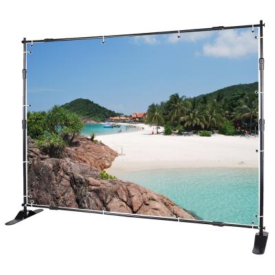 China The advertisement ; Telescopic Shop Photo Booth Backdrop Stage Rehearsal Cloth Banner Display Stands For Exhibitions for sale