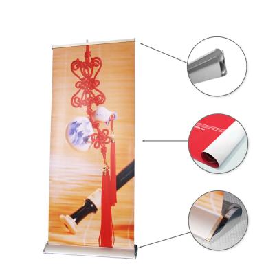 China Custom Full Color Print Roll Logo Advertising Scrolling Retractable Standing Up Horizontal Banner Stand for sale