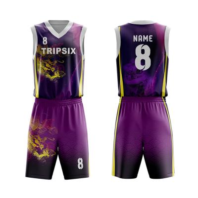 China New Pattern Sports Antibacterial Tank Top Basketball Uniform Custom Team Sublimation Basketball Jersey Wear For Men for sale