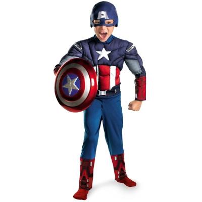 China Polyester Child's America Costume Muscle Chest Jumpsuit For Cosplay Carnival Party Halloween Teams for sale