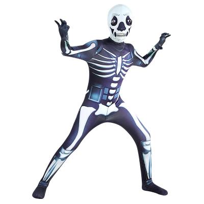 China Custom Made Halloween Halloween Children's Cavalry Jumpsuit Adult Cosplay Party Skeleton Zentai Costume for sale