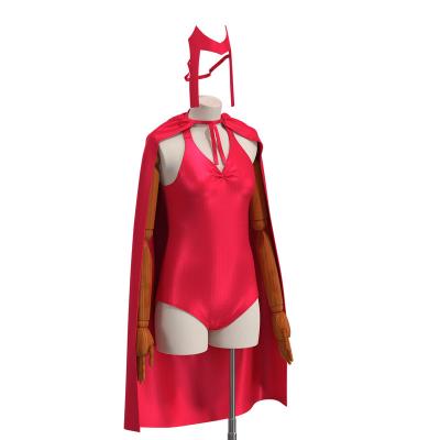 China Custom Halloween Wanda Vision Scarlet Witch Cosplay Costume Sexy Swimsuit Adult With Cloak for sale