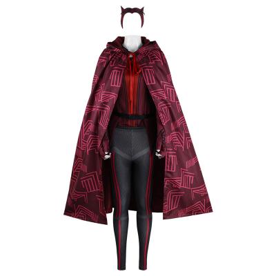 China Custom Halloween Wanda Vision Scarlet Witch Cosplay Costume Jumpsuit Sexy Adult Halloween With Accessories for sale