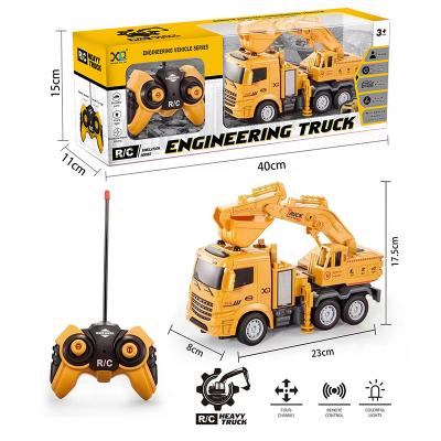 China Remote control Hot selling Boys Gifts Rc Children's Car Wireless Battery Remote Control Electric Excavator Engineering Vehicles Toy Car for sale