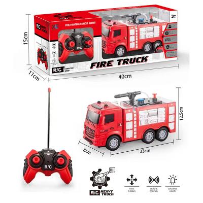 China Remote control 2023 New 1:14 Simulation Electric R/C RC Car Remote Control Fire Fighting Truck Toy Car Tanker With Water Spray for sale