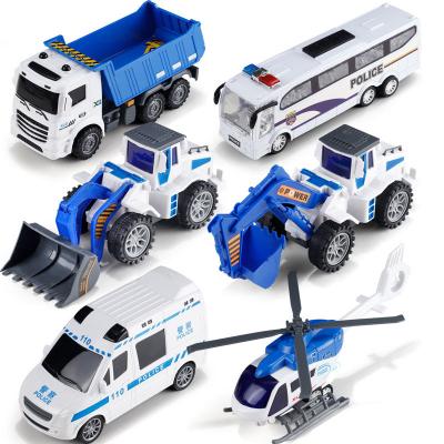 China Sliding Toys Car Die Cast Model Car Toy Small Free Wheel Vehicle Toys For Kids Police Cars Truck Helicopter Diecast Vehicle for sale