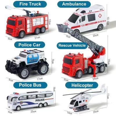 China Sliding Toys Car Children's Gift Plastic Friction Toy Vehicle Fire Truck Pull Back Model Car For Kids Diecast Toys Toy Vehicles for sale