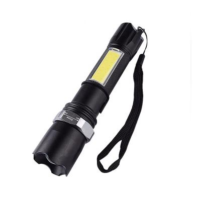 China Hot Sale LED Aluminum Alloy Flashlight Boom Long Range USB COB Outdoor Camping Rise Work Rechargeable Walking Light for sale