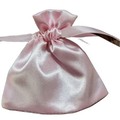 China Drawsting Factory Gift Custom Luxury Silk Satin Storage Drawstring Bag Satin Pouch Expanding Package for sale