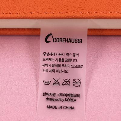 China Durable High Elasticity TPU Transparent Frosted TPU Care Label Gently Washing Label For Garment for sale