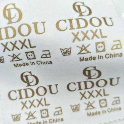 China High Density Reflective Neck Label Wash Label Silver Heat Transfer Collar Transfer Care Label for sale