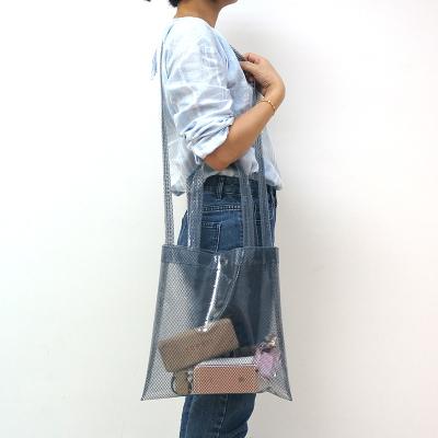 China New Arrival Brief Shopping Handbags Bag Large Capacity Transparent Plastic Clear Tote Shopper Bag for sale