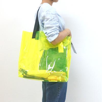 China Other High Quality Custom PVC Tote Bag Colorful Clear Logo Printing Waterproof Shopping Bag for sale