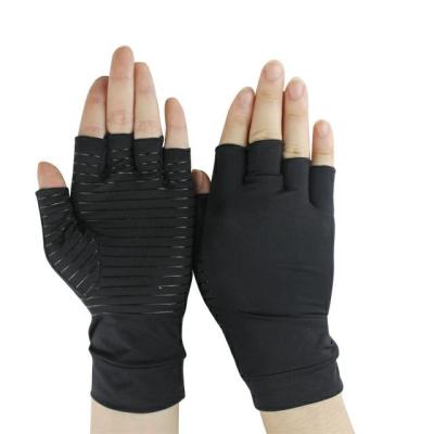 China Monte Copper Infused Fingerless Compression Gloves Arthritis Gloves For Joint Pain Relief for sale