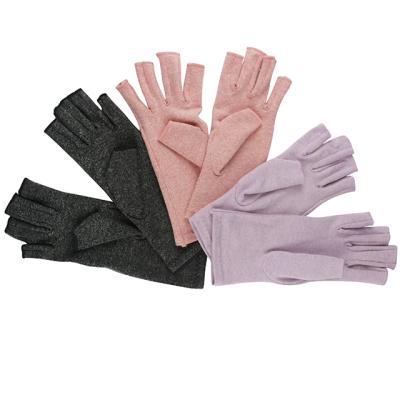 China Joint Finger Pain Relief Hand Cuff Wholesale Manufacture Cotton Gray Women Men Work Out Sports Gym Compression Arthritis Hand Health Care Fingerless Gloves for sale