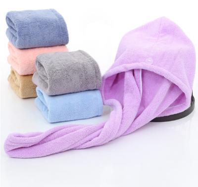 China OEM Factory Water Absorbency Super Durable Microfiber Hair Quick Dry Turban Wraps Towel for sale