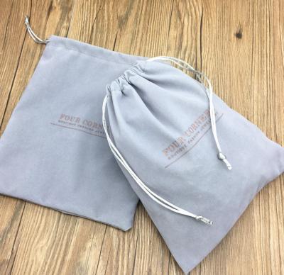 China White Microfiber Velvet Jewelry Pouches With Drawstrings Packaging Gift Bags And Pouches Custom Logo 40*40cm for sale