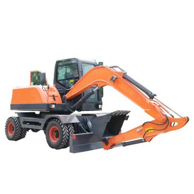 China Building Material Shops Mini Small Wheel Excavator Earth Moving Machinery Mini Excavator Digger For Sale for sale