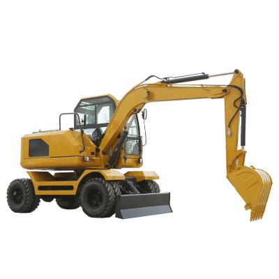 China Cheap Construction Workiing Wheel Hydraulic Excavator Wheel Excavator 9 Ton Small Excavator for sale